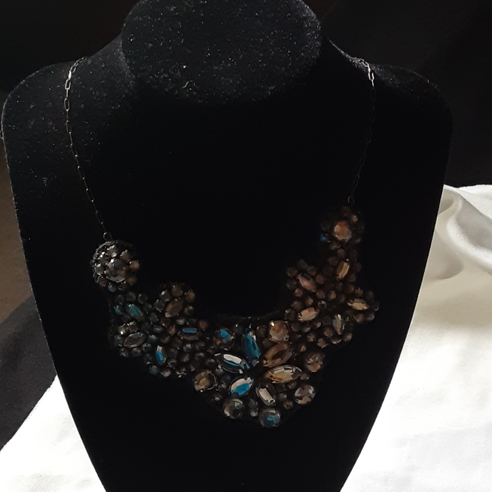 Black and jeweled necklace
